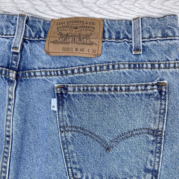 Vintage Levis 553 Jeans Blank White Tab 40x32 Relaxed Straight Leg Mexico 1997 - Picture 5 of 10